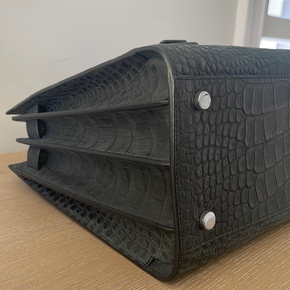 Saint Laurent Sac De Jour Tote in Matte Crocodile-Embossed Leather - Picture 11 of 17